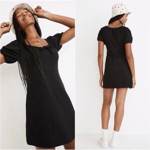Madewell Black Puff Sleeve Mini Sundress